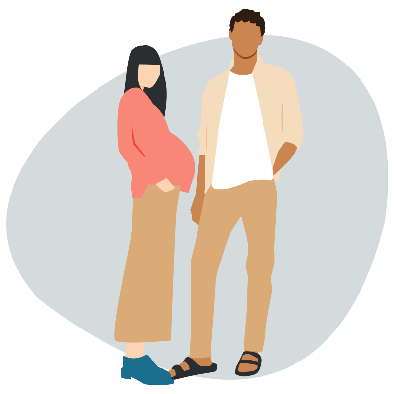 Pregnant woman and partner