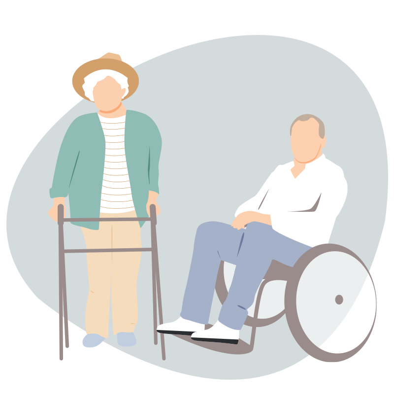 People with mobility issues facing getting older