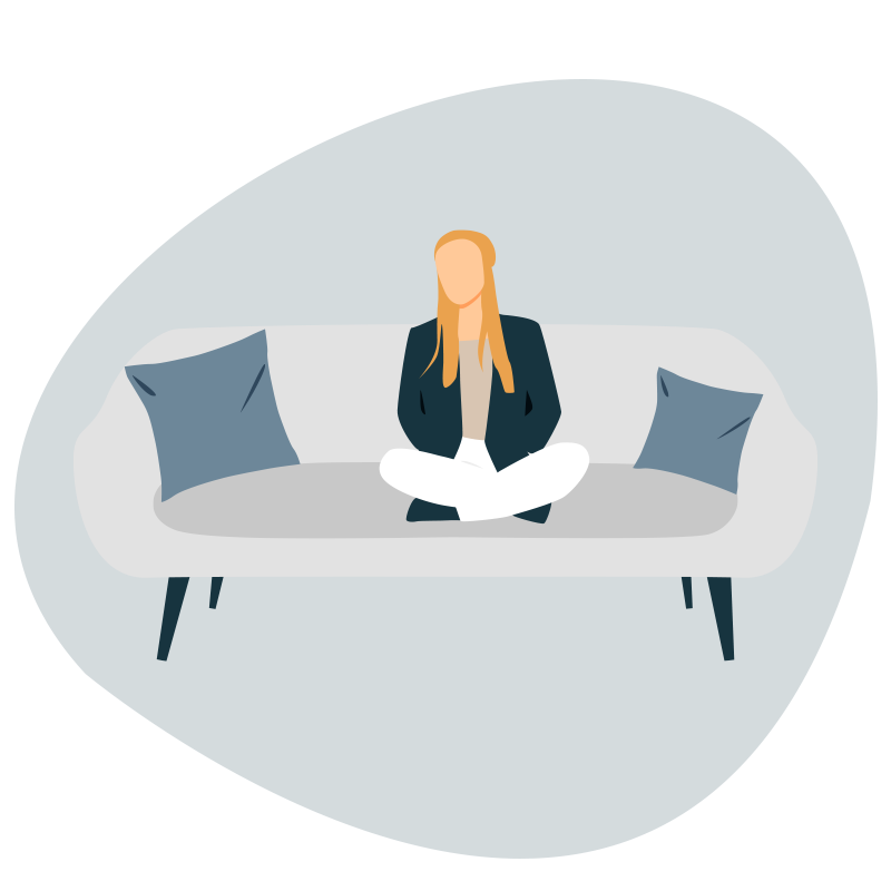 Woman alone on a couch in therapy for grief and loss
