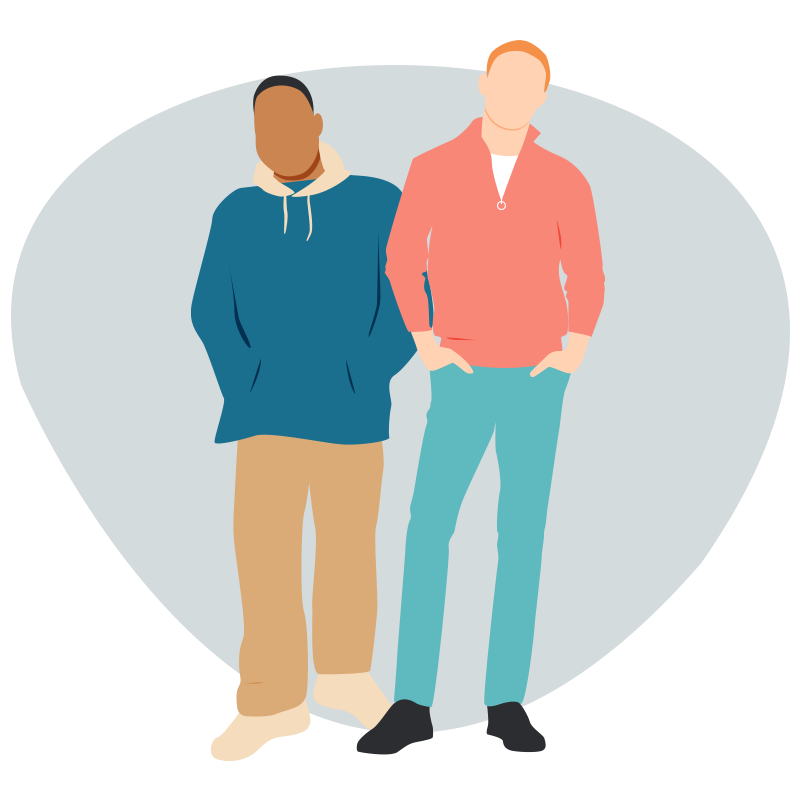 Gay couple standing together