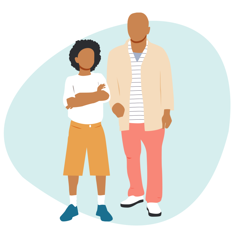Single parent and son