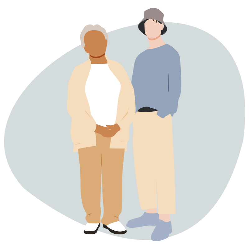 Two people standing next to each other; trauma therapy in the Bronx